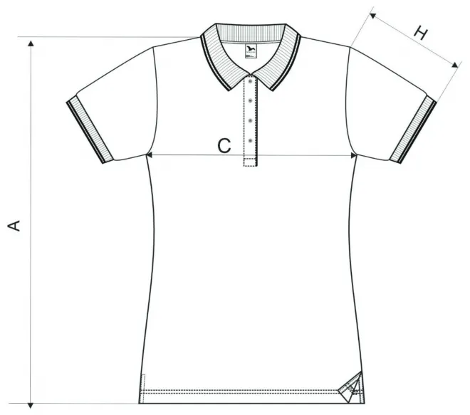 Lacná dámska polokošeľa klasická - tabuľka veľkostí