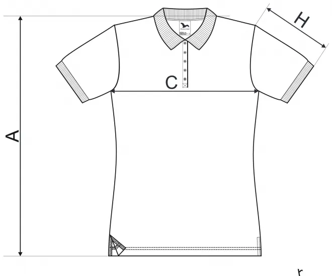 Lacná dámska polokošeľa - tabuľka veľkostí