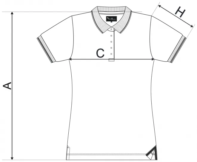 Lacná dámska polokošeľa s krátkym rukávom - tabuľka veľkostí