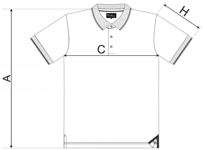 Lacná pánska kontrastná polokošeľa - tabuľka veľkostí