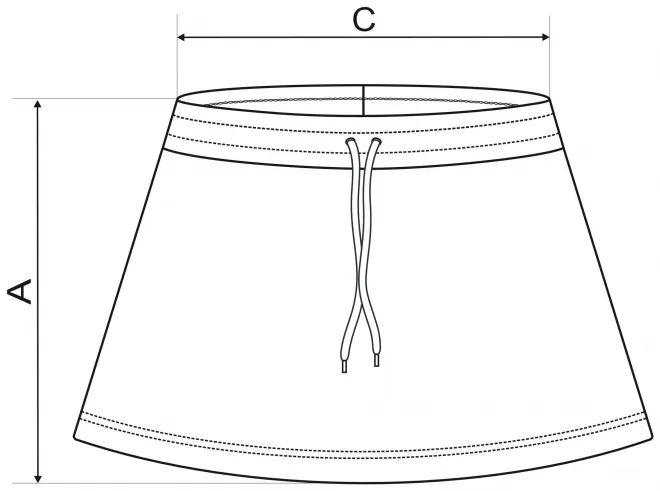 Lacná sukňa dámska - tabuľka veľkostí
