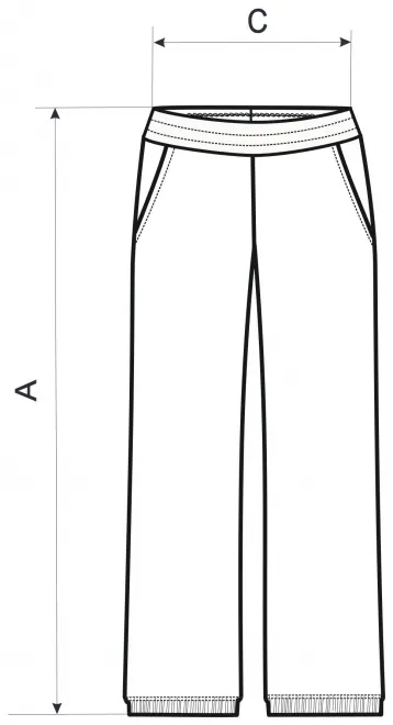 Lacné dámske tepláky s vreckami - tabuľka veľkostí