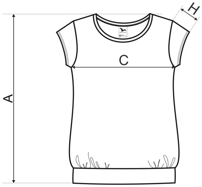 Lacné dámske trendové tričko - tabuľka veľkostí