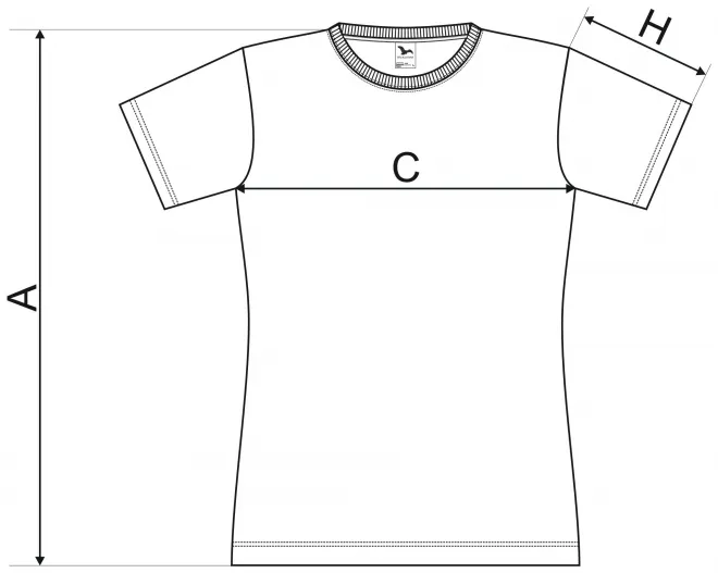 Lacné dámske tričko jednoduché - tabuľka veľkostí