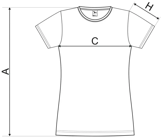 Lacné dámske tričko zúžené - tabuľka veľkostí