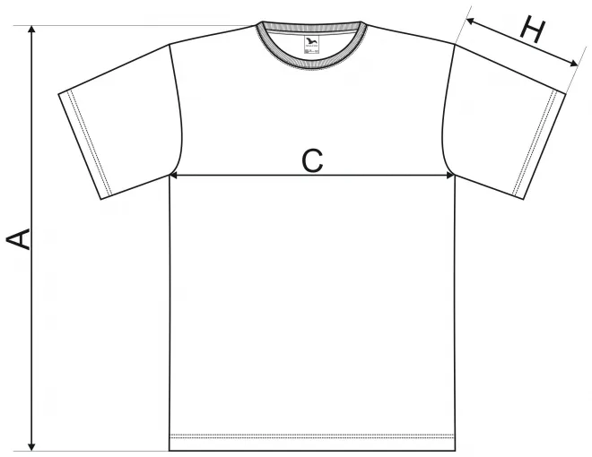 Lacné detské tričko jednoduché - tabuľka veľkostí