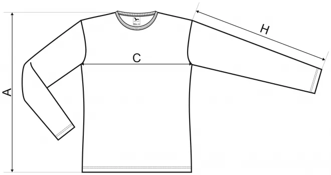 Lacné detské tričko s dlhým rukávom - tabuľka veľkostí