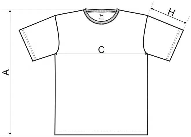 Lacné pánske tričko jednoduché - tabuľka veľkostí