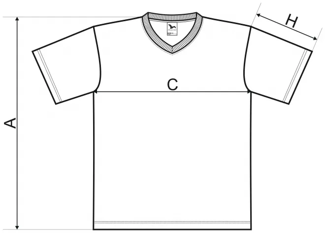 Lacné tričko s krátkym rukávom, stredne hrubé - tabuľka veľkostí